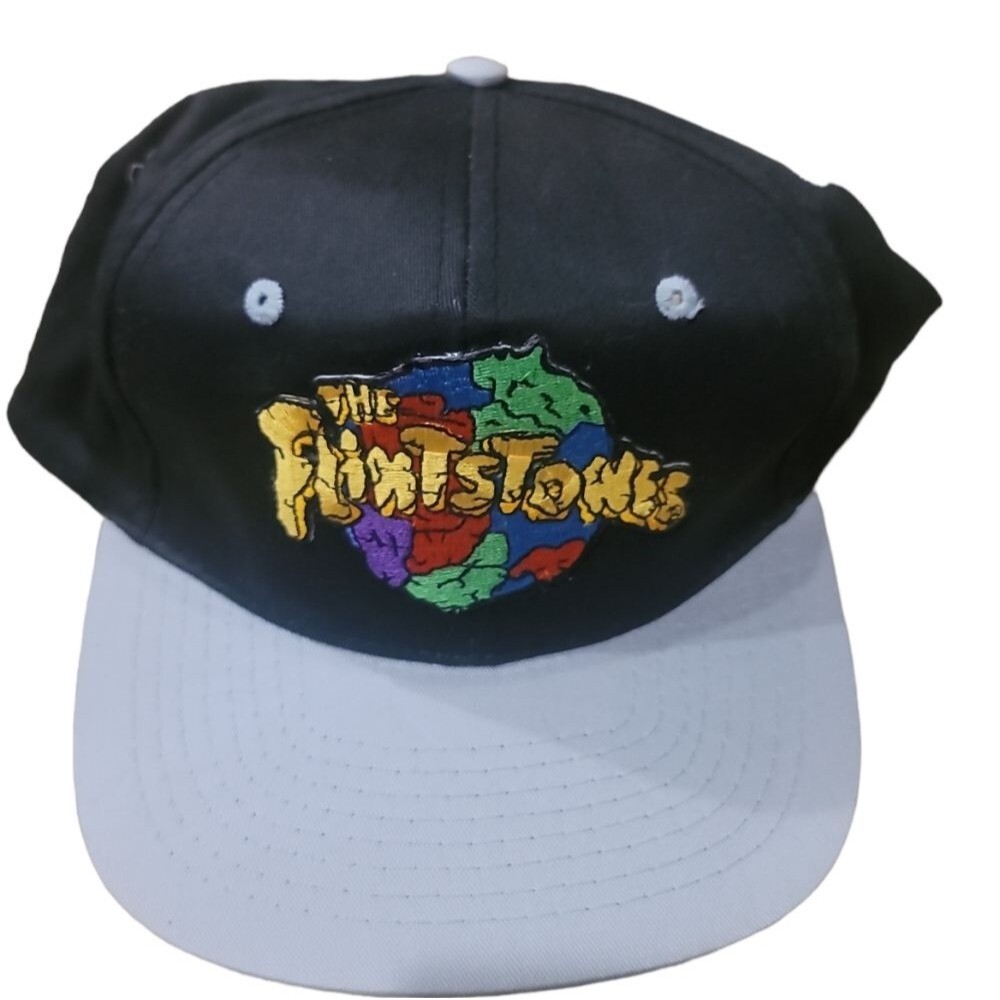 Vintage 90's The Flintstones Hat Black Snapback Movie Promo Hat